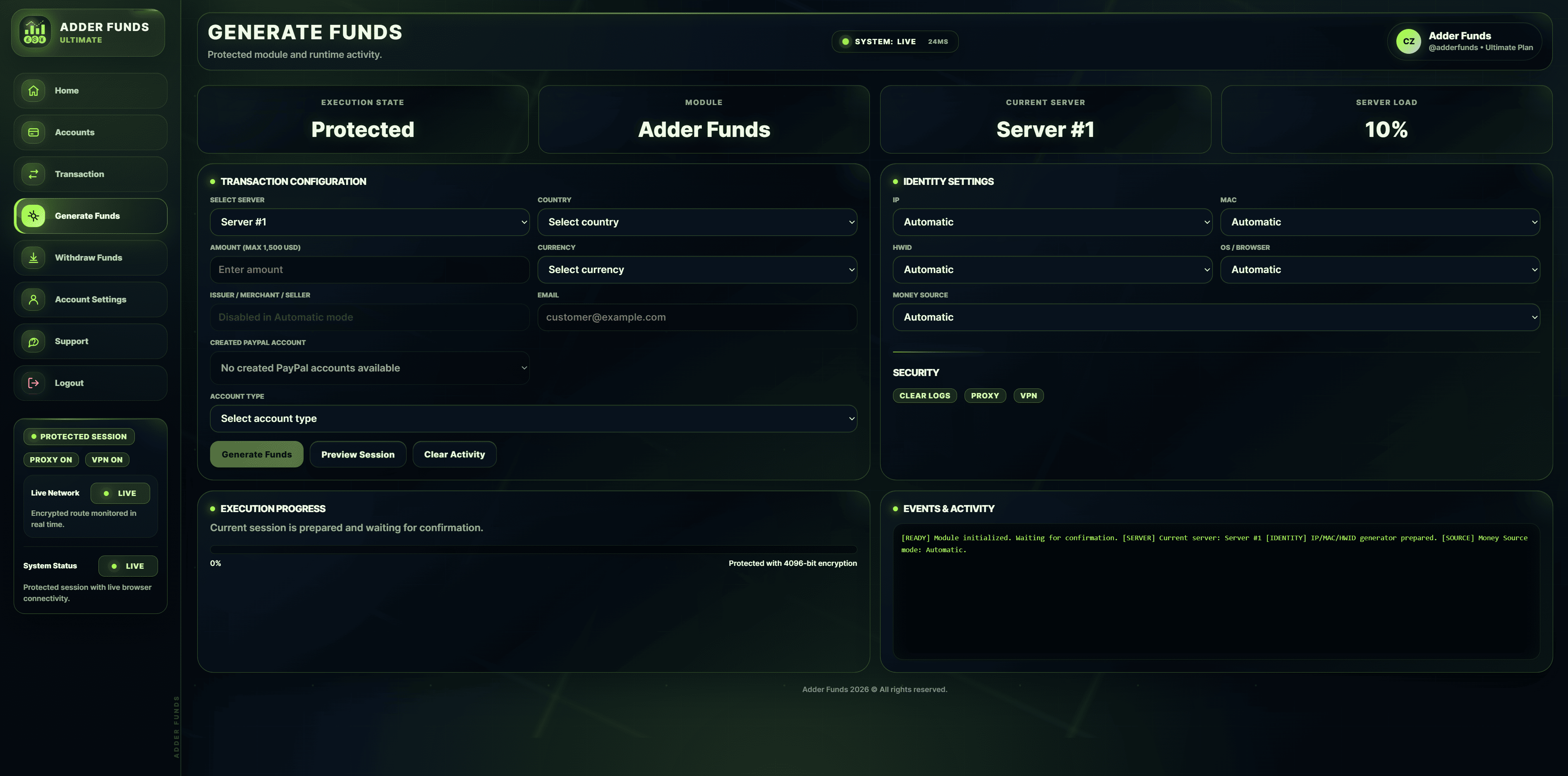 Generate Adder Funds